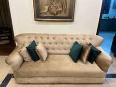 Sofa set | 3 three seater sofa| Golden sofa