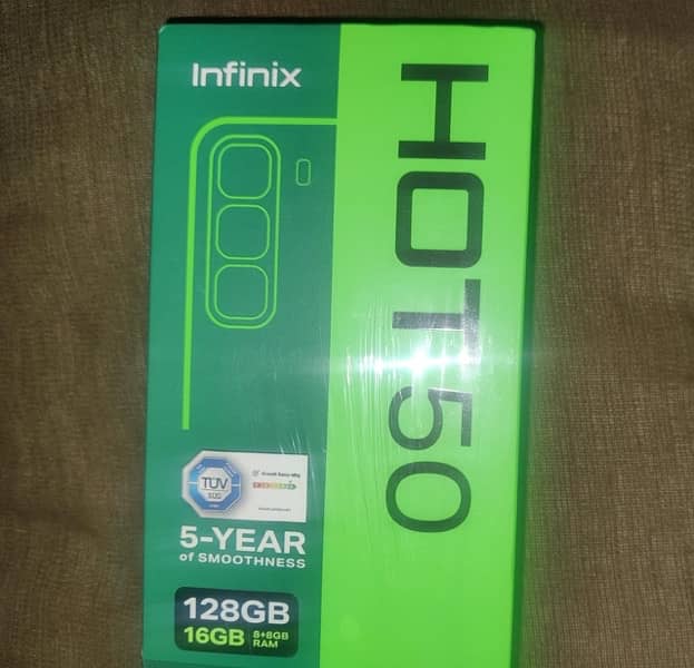 Infinix Hot 50 16(8+8) + 128GB Brand New Box Packed Non Active 0