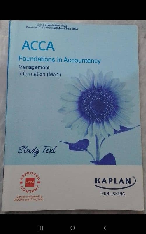 Acca Fa-1 and Ma-1 study text with kits 3