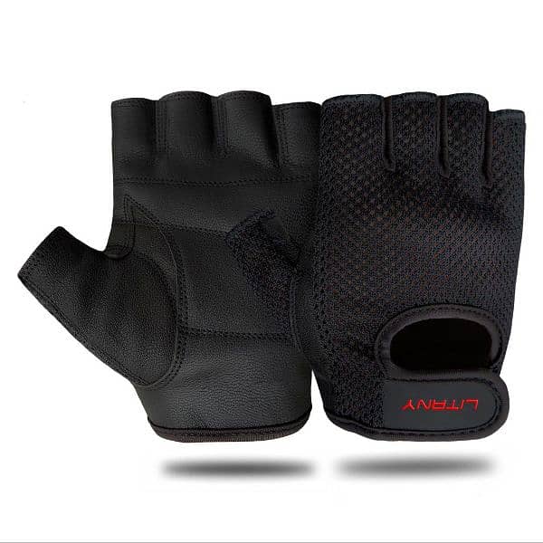 Genuine leather palm provides firm grip and comfort. 1