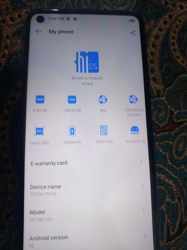 Tecno Pova  6+128gb PTA approved*O343225O391 2