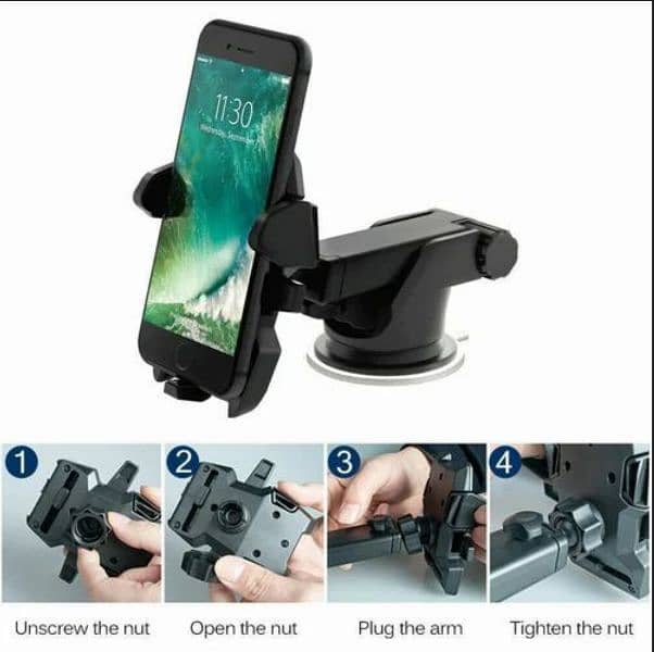 Plastic Black long neck car mobile phone holder cz 3115 (havy duty) 2