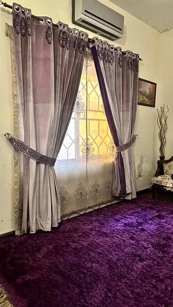 Curtains Set| Complete curtain set| Purple Curtain set 4