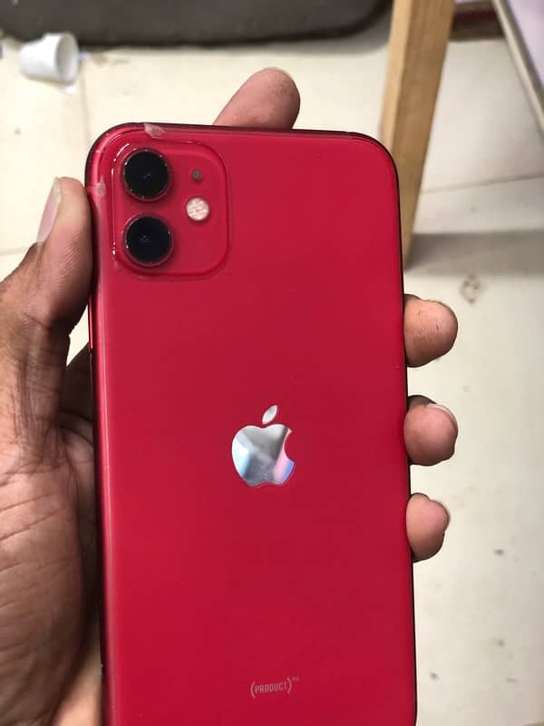 iPhone 11 for sell red colour 64GB nopta uphone sim working 0