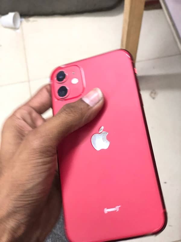 iPhone 11 for sell red colour 64GB nopta uphone sim working 2