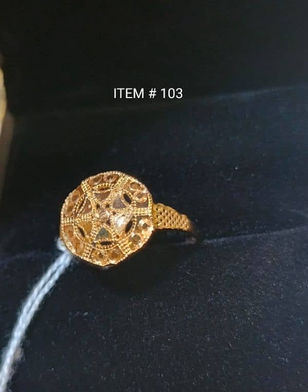 21k Guaranteed Gold Ring with new catalog designs. . 2