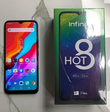 Infinix Hot 8 with Box Charger Handsfree 0