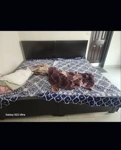 2 single bed (dark brown) pure wood.