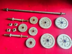 Gym weight plates and rods