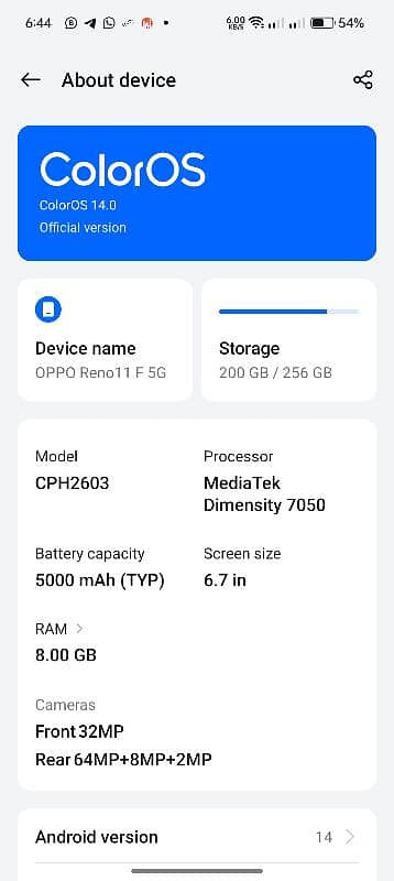 Oppo Reno 11f 5g Fresh condition 6