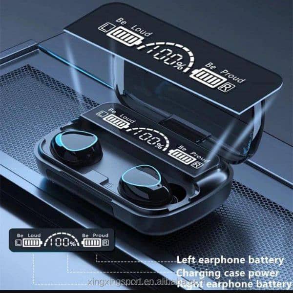 M10 digital display case Earbuds black 2