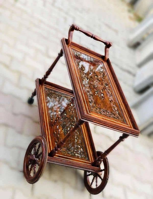 wooden tea trolley 0