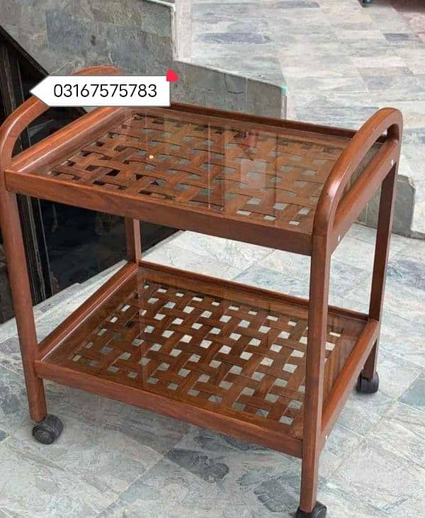 wooden tea trolley 2