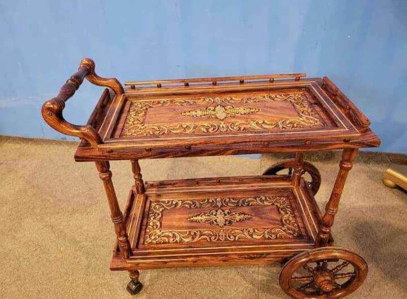 wooden tea trolley 4