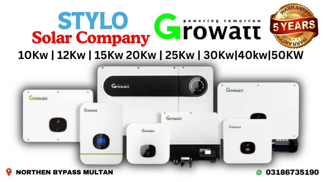 Growatt 10kw on grid 15kw Delivery allover Pakistan Wholesale Rate 0