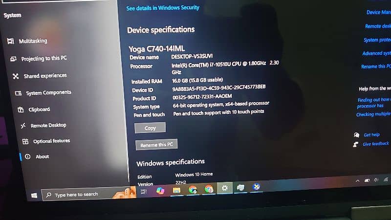 LENOVO YOGA I7 10TH GEN 2