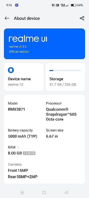 Realme 12.8/256 Complete Saman 5