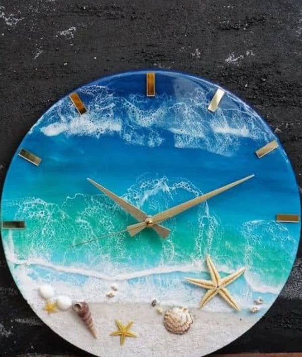 Resin Beach style Clock 14 1