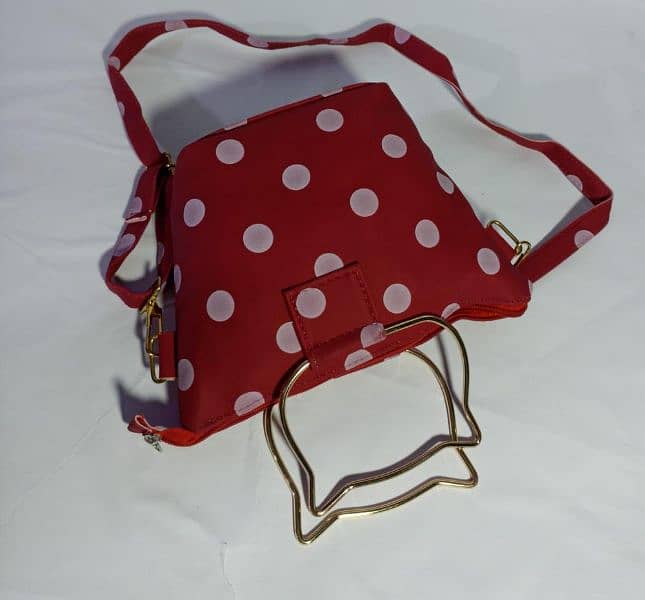 Rexine Dot Print Handbag 2