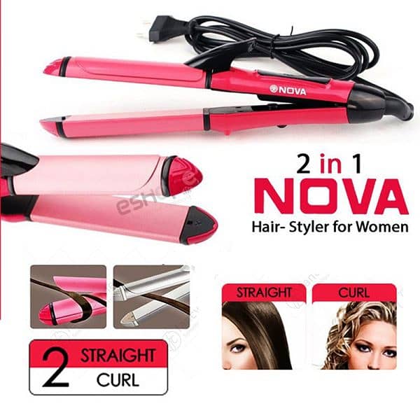 2in1 Hair Straightener And Curling Rod For Effortless Styling 2