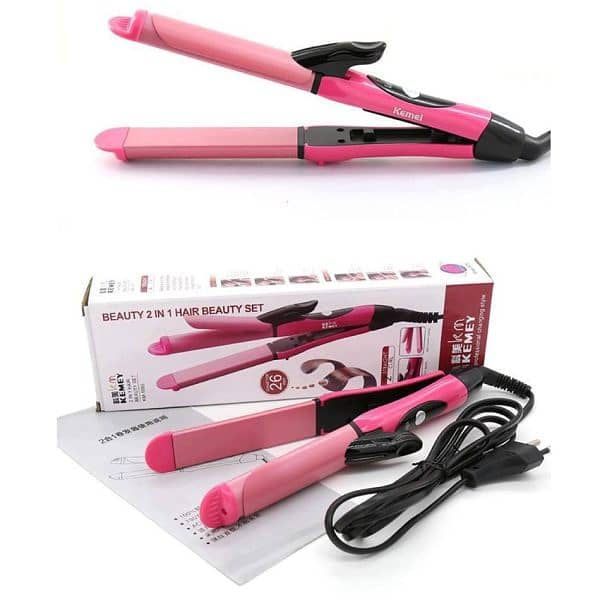 2in1 Hair Straightener And Curling Rod For Effortless Styling 3