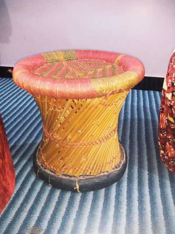 Handmade Natural Bamboo ottoman stools/chairs | mudha stool 2