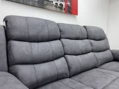 SPECIAL OFFER! Landos Grey Leather 3 + 2 Seater Reclining Sofa Set Wi