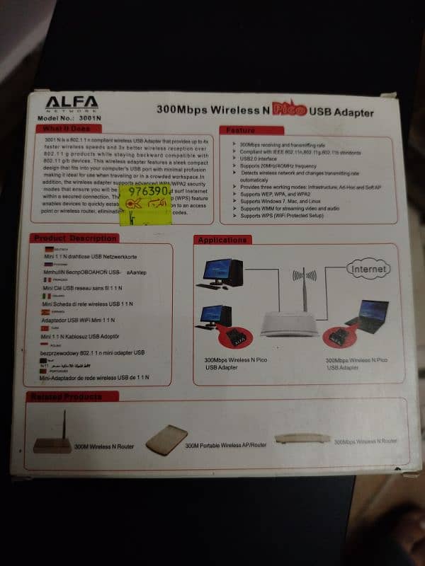 ALPHA WIFI USB ADAPTOR 300MBPS 1