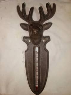 sculpture Deer Thermometter full fill with Red Murcery