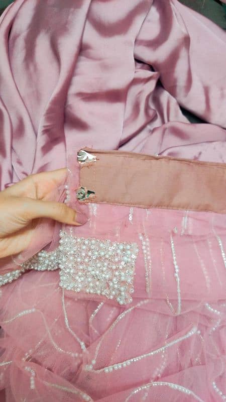 Beautiful Pink Saree Embellished with Pearls and Stones 3