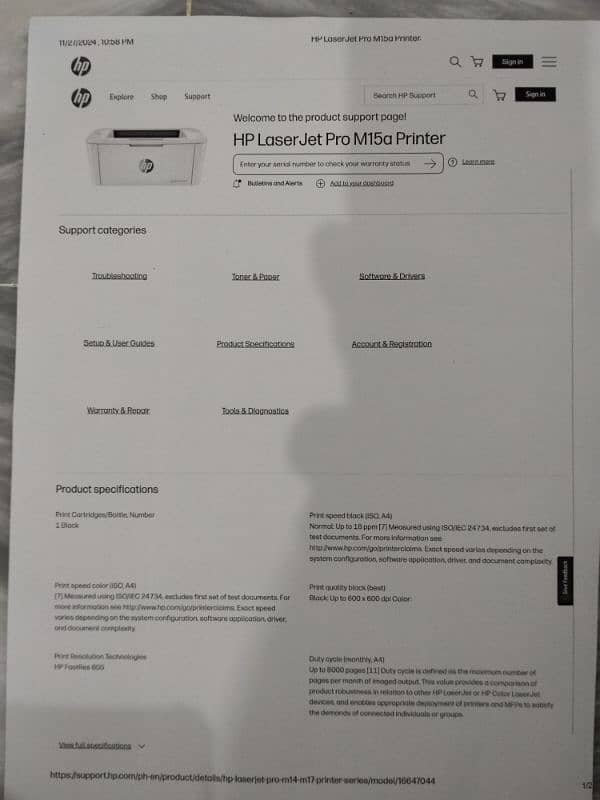 HP laserjet printer pro m15a sale 8