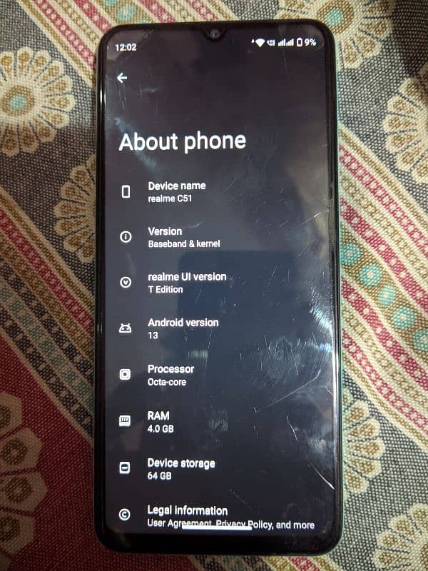 Realme c51 4.64gb Only box no charger 4