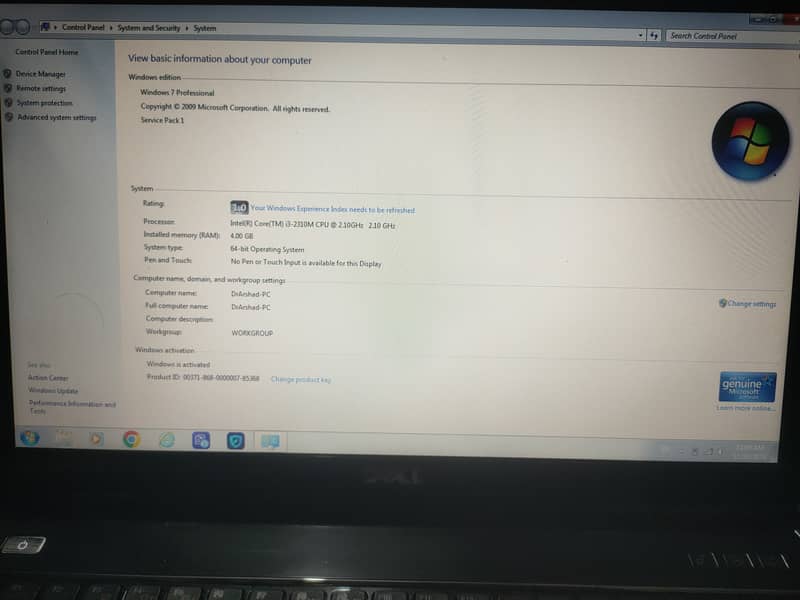 Dell laptop core i3 2nd generation 2