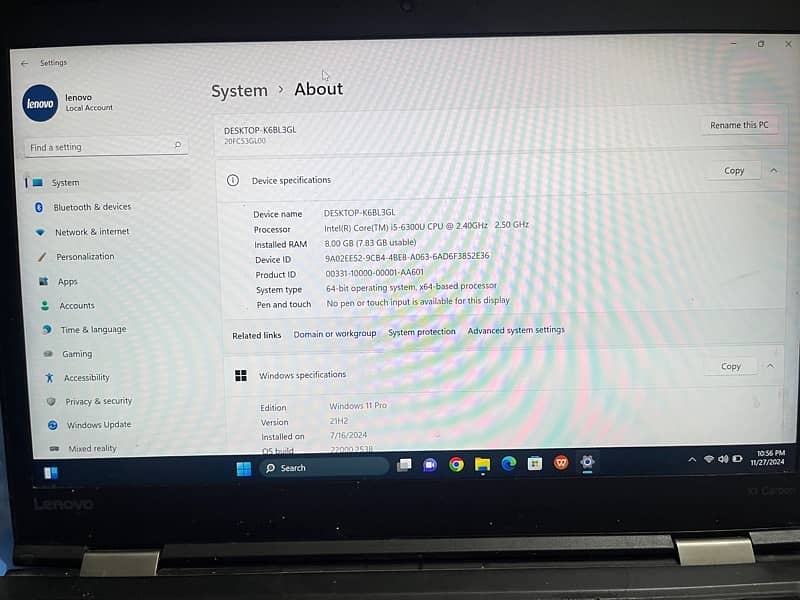 Lenovo x1carbon slim 4