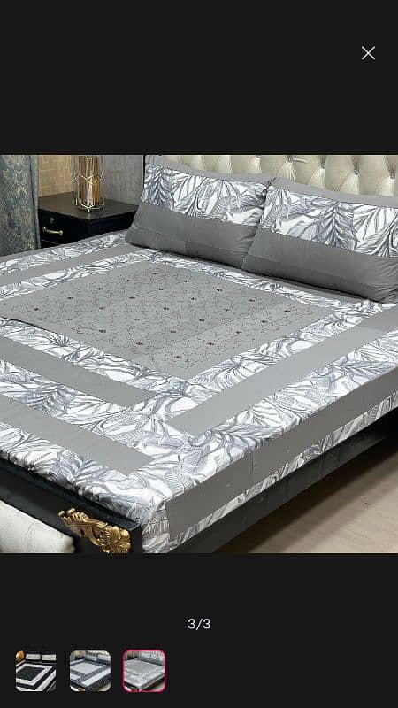 Embroidered Patch Work King Size BedSheet - High Quality 1