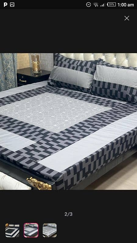 Embroidered Patch Work King Size BedSheet - High Quality 2