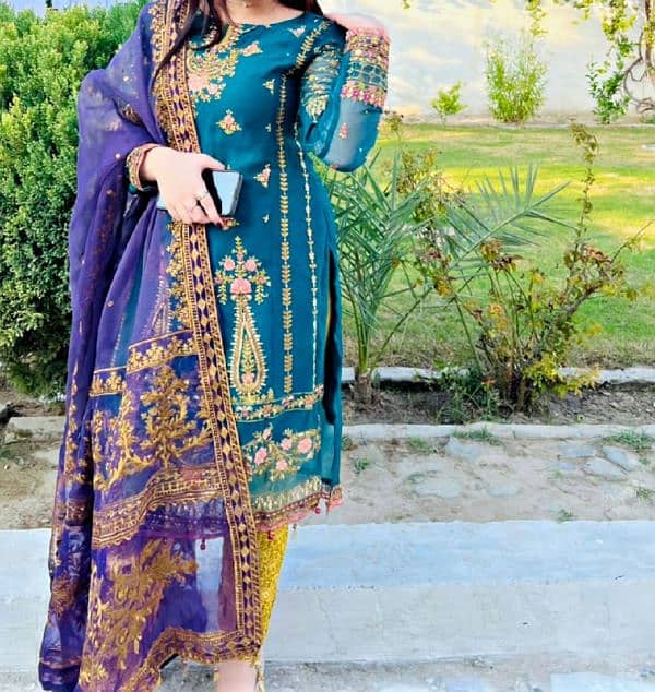 Heavy Wedding Multi colour Shalwara kameez Original Maria B 6