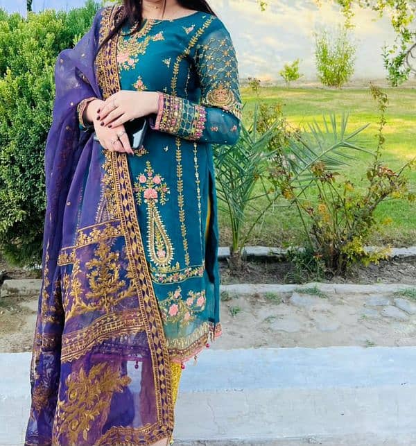 Heavy Wedding Multi colour Shalwara kameez Original Maria B 7