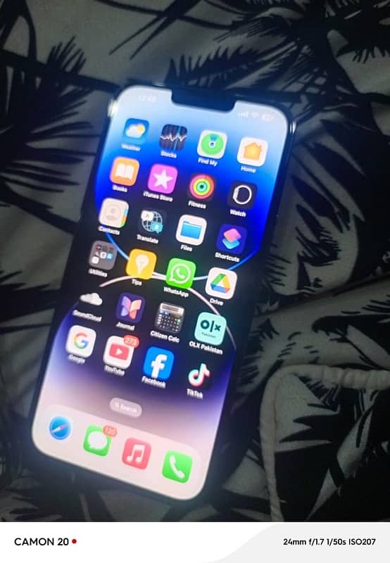 1mobile I phone 13pro max pta proof blue colour 81 batry health 128 gb 12