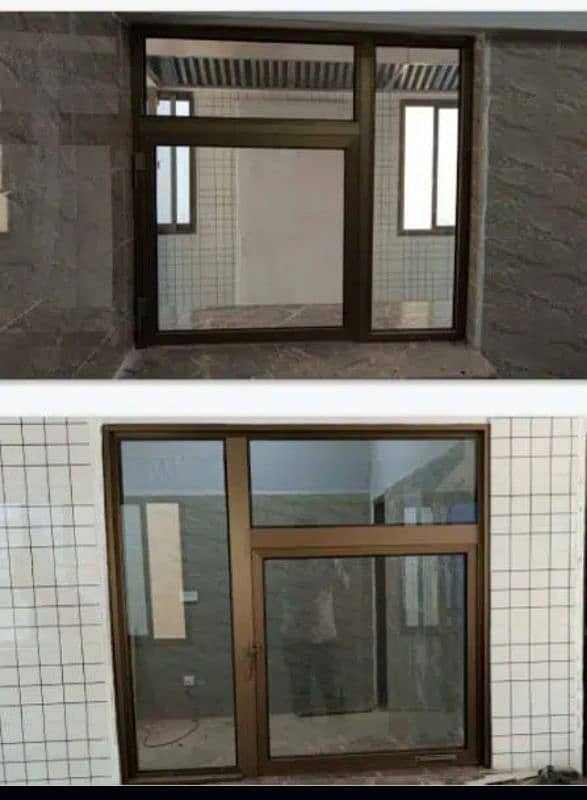 Aluminium Glass window door partition kitchen Cabinets 16