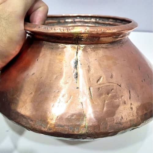 Handcrafted 18th-Century Antique Copper Daigs/Handis 10