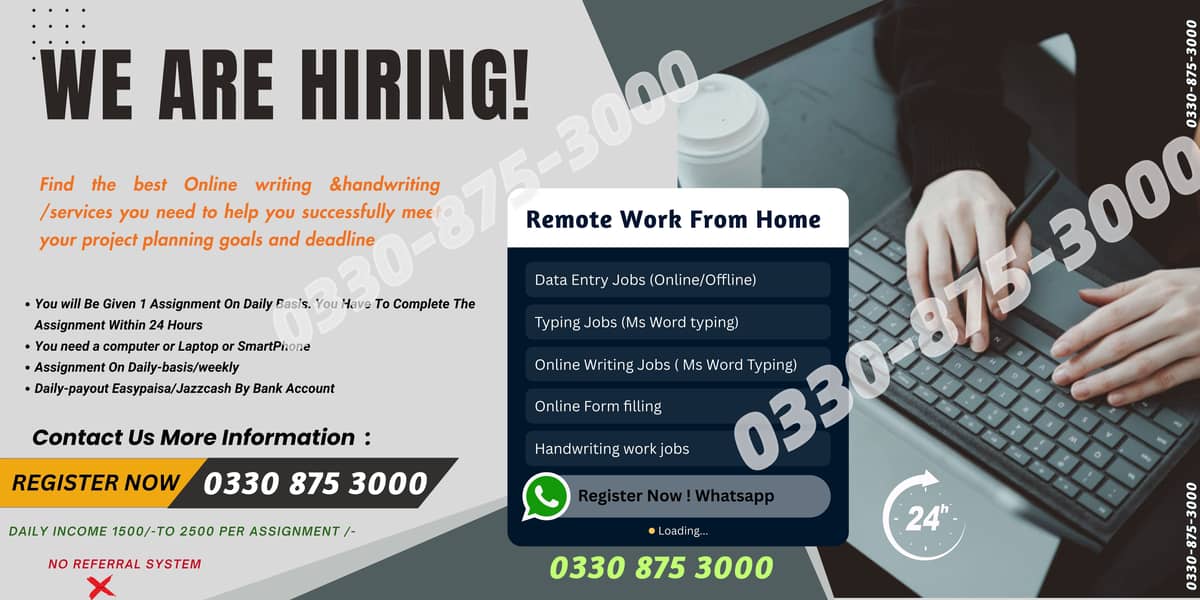 Simple Typing Jobs  Online / Offline for students, housewifes at home 0