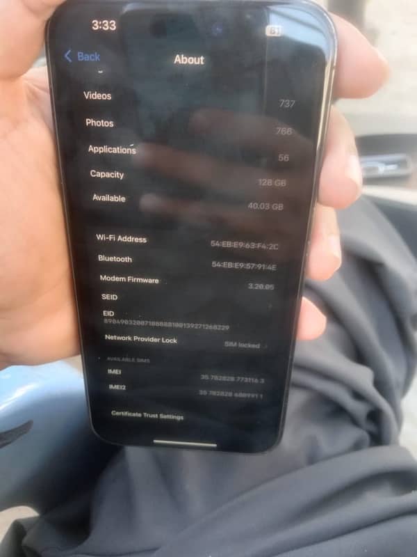 i phone 14 pro max 128 GB ( JV ) 1