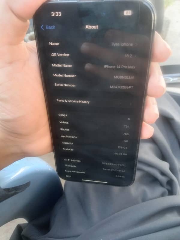 i phone 14 pro max 128 GB ( JV ) 2