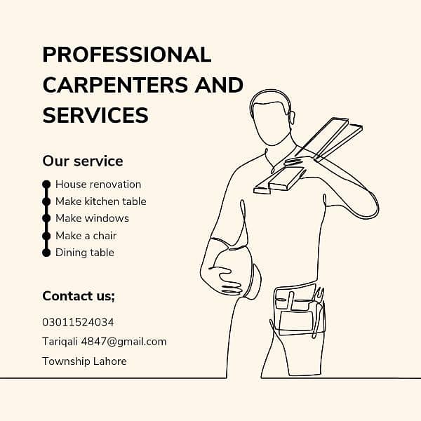 Carpenter wood work Services/Almari Cabinet wood Door Services 0