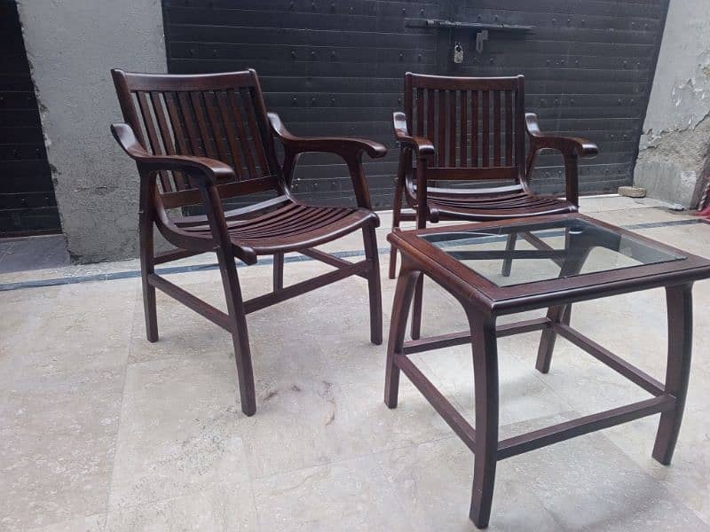 Good Quality Wooden Chairs and Table set mazboot lakar hai 0