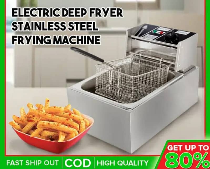 6 LITER NEW STEEL DEEP FRYER ELECTRIC FRYING MACHINE FAST RESPONSE 2