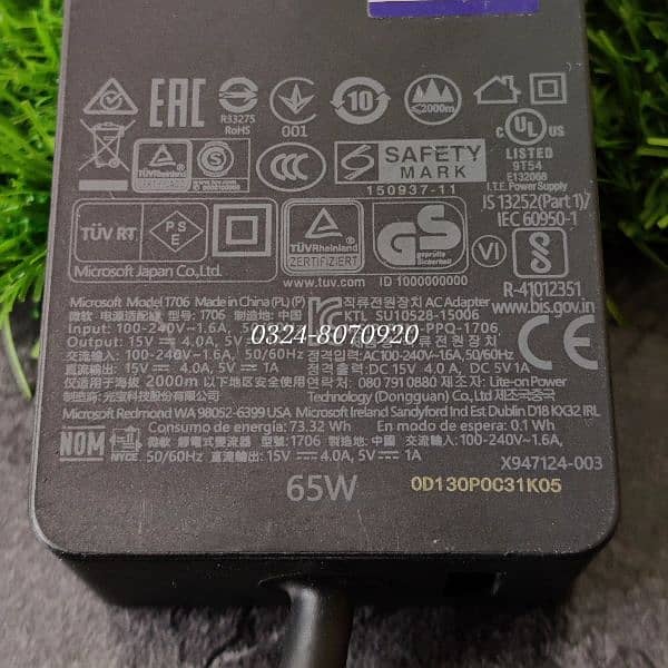 Microsoft Surface Pro Laptop Go Book Charger X 9 8 7 6 5 3 2 65W 102W 7