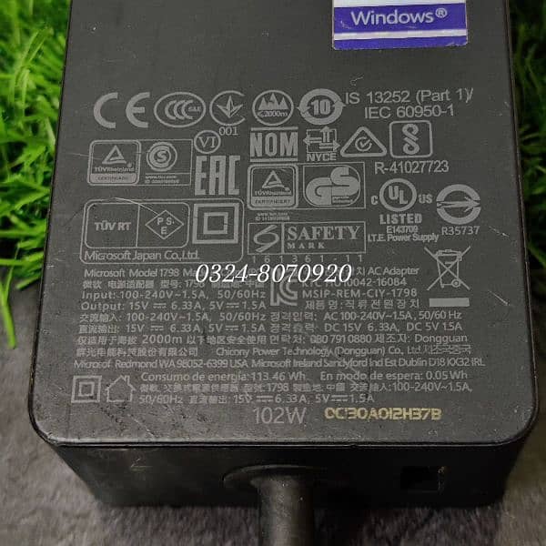 Microsoft Surface Pro Laptop Go Book Charger X 9 8 7 6 5 3 2 65W 102W 8