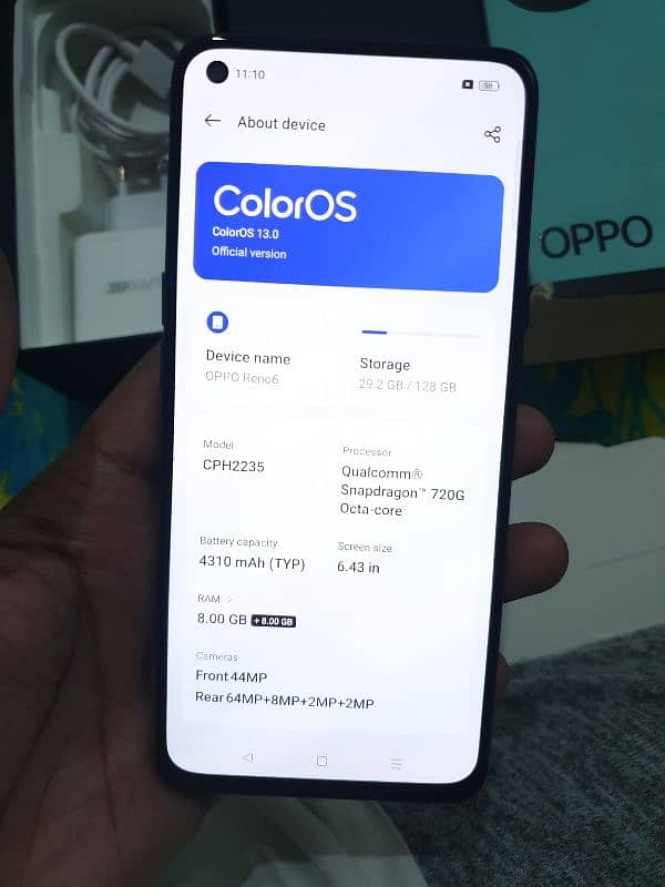 Oppo Reno 6 8-128 10/10 Minor 100% ok Sale/Exchange 10